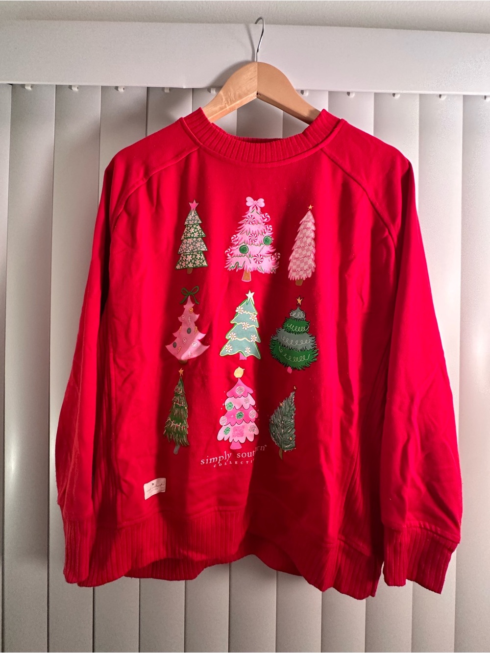 Simply Southern Oversized Red Christmas Tree Graphic Crewneck Sweater
